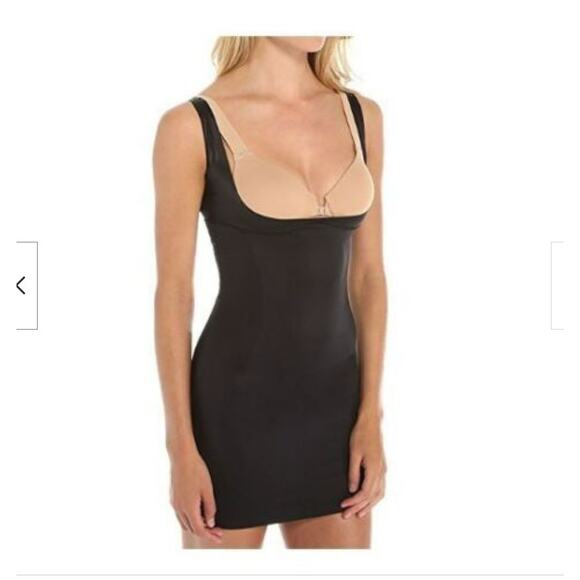 SPANX ASSETS Plus Size Black Open Bust Tummy Control Shapewear Dress 1X - Picture 1 of 9